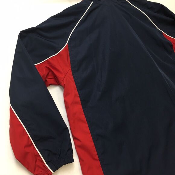 90s REEBOK Windbreaker Jacket Mens L Red Blue Zip Rip Stop Mesh Raglan Vintage - Picture 8 of 16